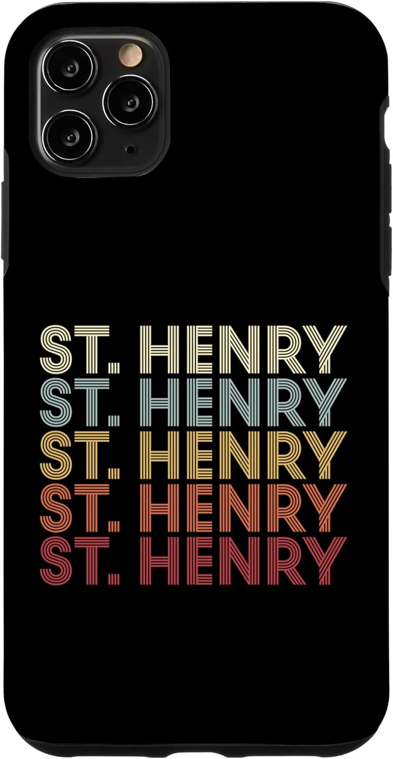 iPhone 11 Pro Max St. Henry Ohio St. Henry OH Retro Vintage Text Case