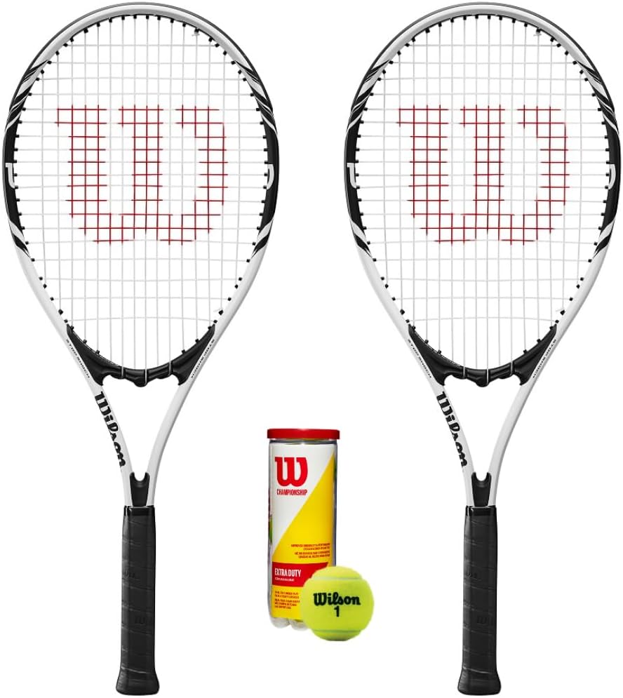 2 x Wilson Tour Tennis Rackets + 3 Tennis Balls RRP £110