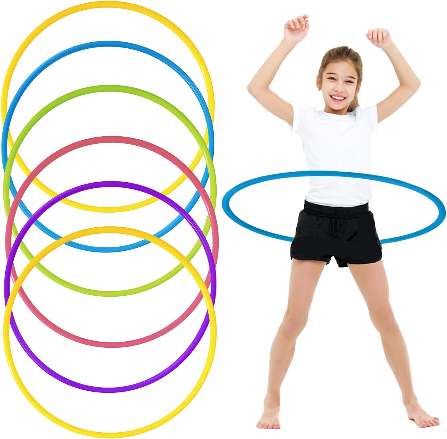 Hula Hoop - Fitness Hula Hoops in Multiple Size & Colors - Plain & Glitter 55cm, 65cm, 75cm Plastic Hula Hoops for Adults, Fitness and Dance Exercise Hula Hoop kids.