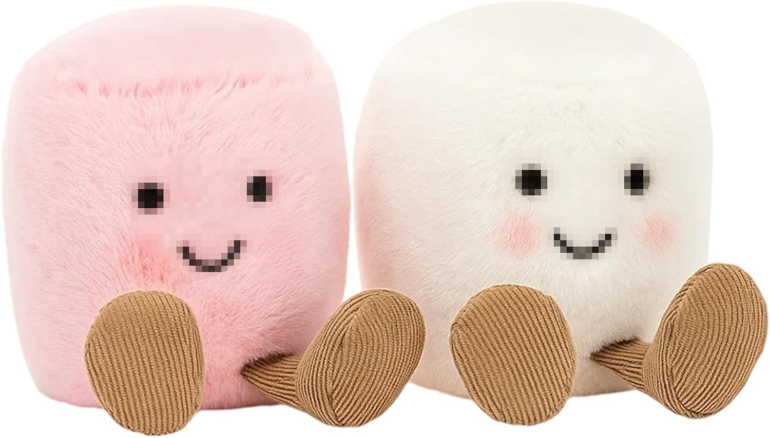 2Pcs Plush Stuffed Animals, Marshmallow Soft Toys, Cute Plush Keychain Dolls, Ideal For Room Decor, Birthday Gifts And Travel Companions, 12x7x6cm