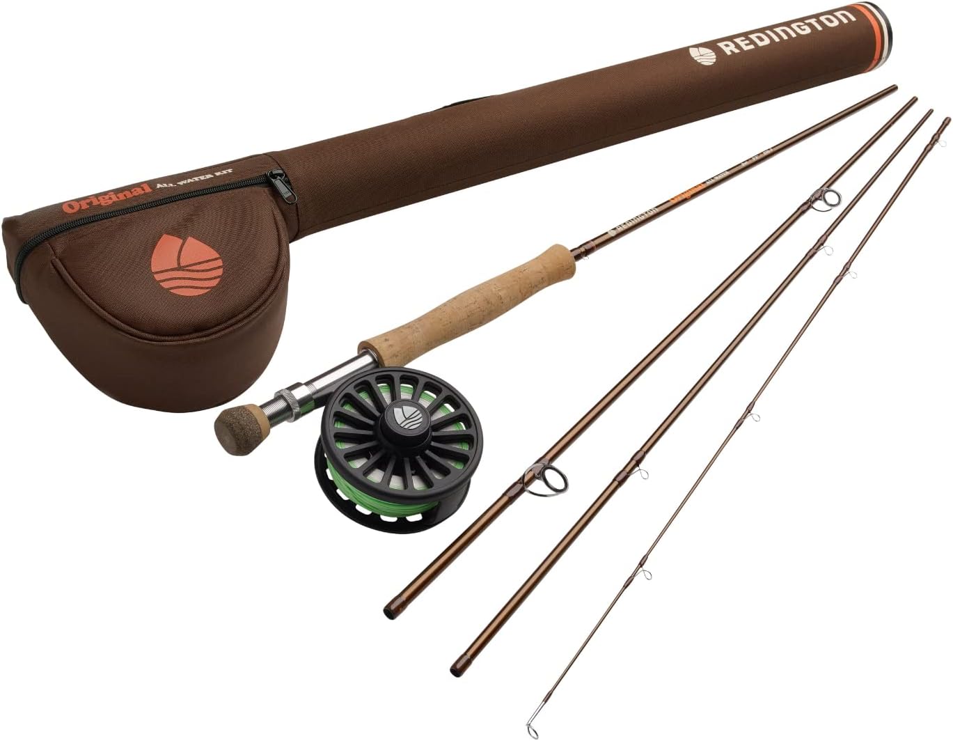 Redington Original Fly Fishing Rod and Reel Combo Kit – 9’ 4-Piece Medium Action Rod, Crosswater Reel, Rio Fly Line, Leader, and Travel Case – Freshwater & All Water Options