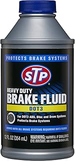 STP Heavy Duty Brake Fluid, Dot 3 Brake Fluid Protects Brake Systems, ABS, Disc and Drum Systems, 12 Oz, STP