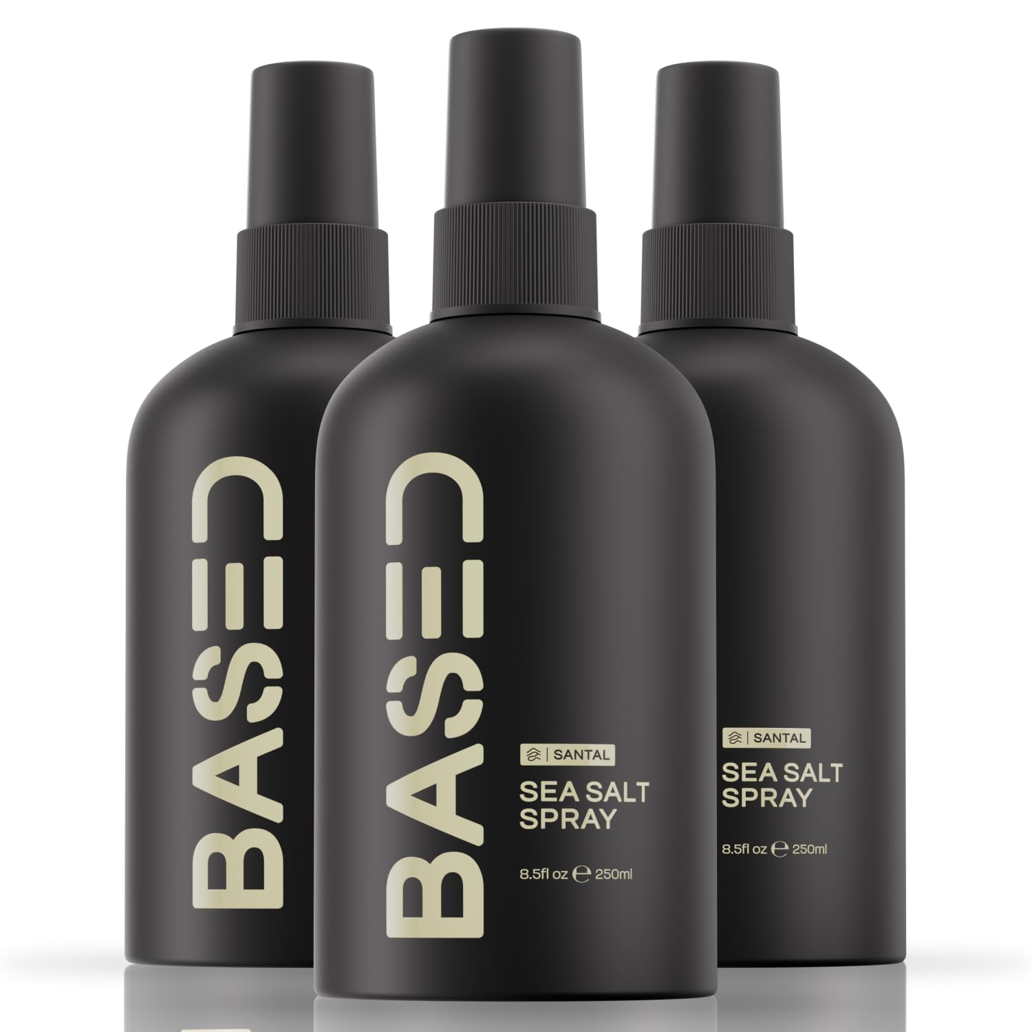 BASED Sea Salt Spray, Natural Finish Sea Salt Spray for Hair, Volume & Texture, Infused with Kelp & Vitamin B5, Light & Non-Greasy, Paraben Free, No Drying Alcohols, 8.5 oz (Pack of 3)