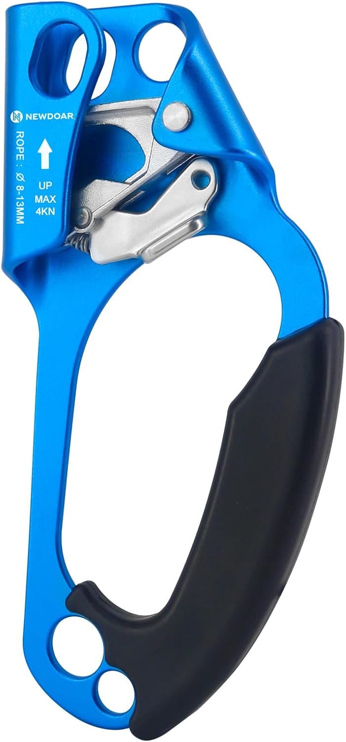 NewDoar UIAA & CE Certified Hand Ascender Rock Climbing Tree Arborist Rappelling Gear Equipment Rope Clamp for 8~13MM Rope