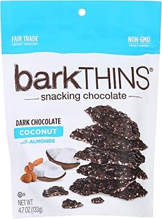 barkTHINS - Snacking Chocolates Dark Chocolate Toasted Coconut with Almonds - 4.7 oz (pack of 2)