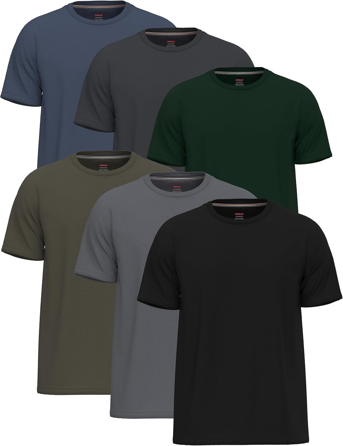 6 Pack T Shirts for Men UK 100% Cotton Tshirts | Premium Plain Crew Neck Mens T Shirts Multipack