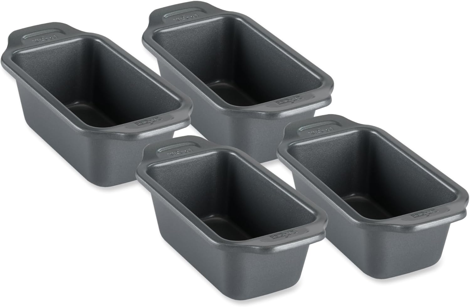 All-Clad Loaf Pan Set 4 Piece, Pro-Relelase Nonstick Bakeware, Durable Ceramic-Reinforced Non stick Coating, Professional Baking Pan for Bread, Meatloaf, Cakes, Brownies Lasagnas Casseroles, Grey