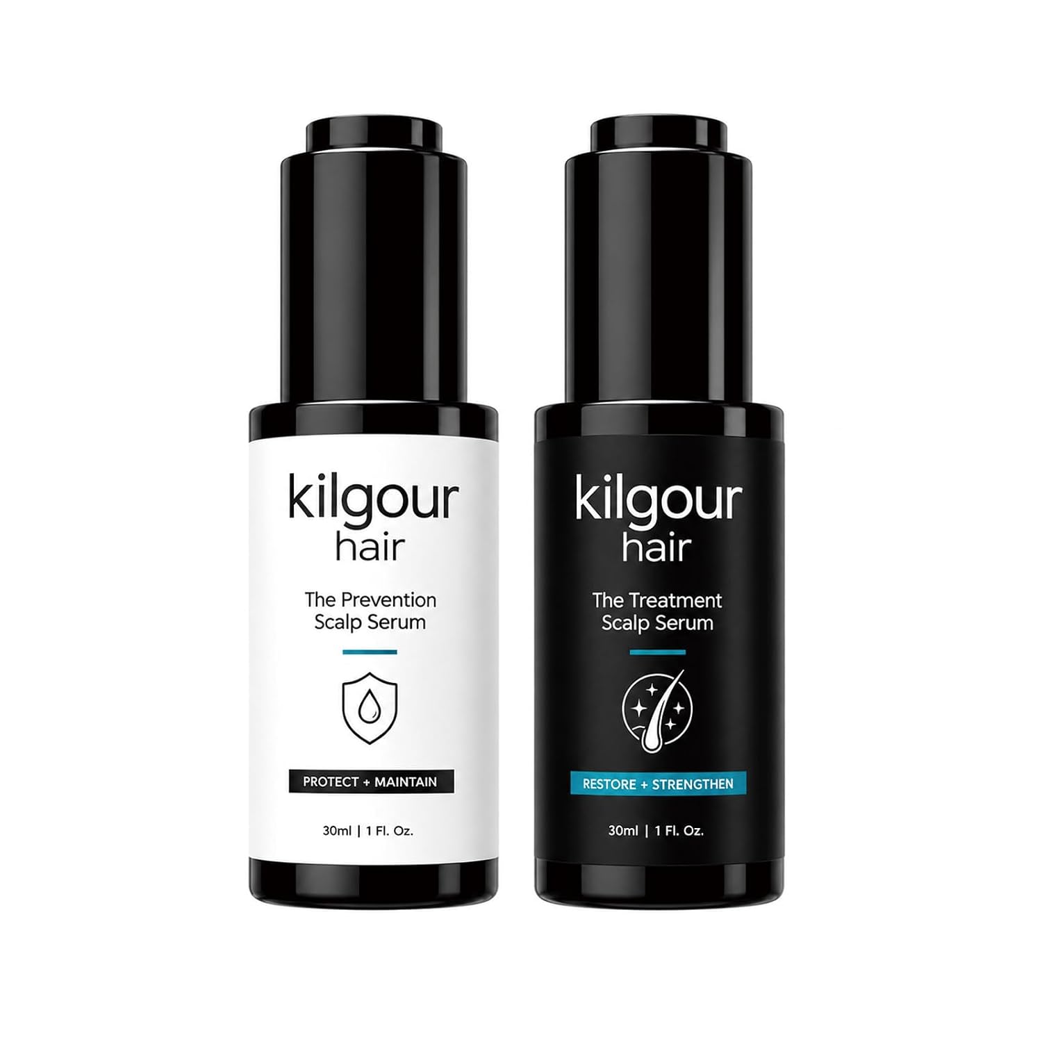 Kilgour Hair Serum Bundle Set, Two-Step Scalp and Hair Care Set