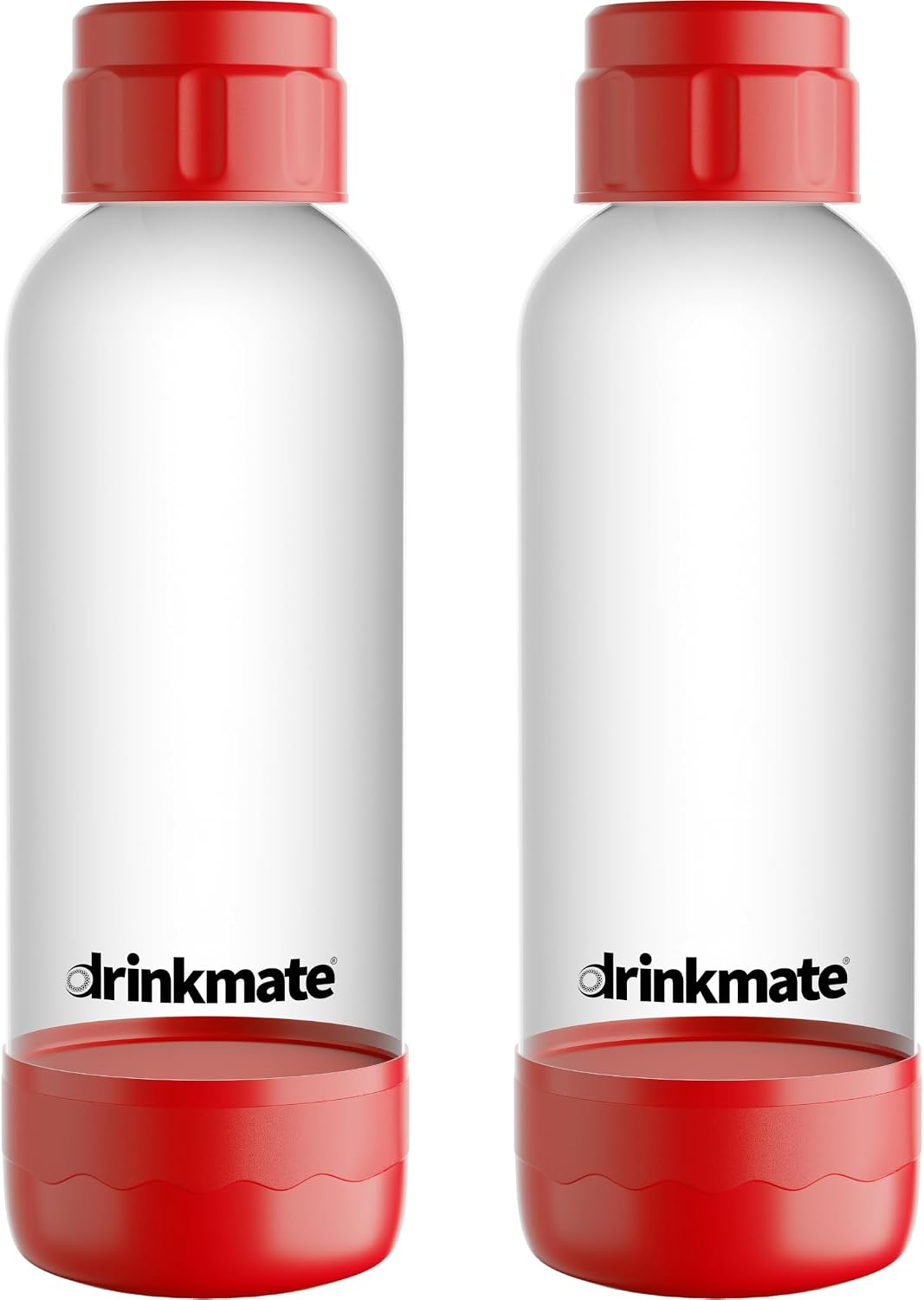 DrinkMate 1L Replacement Carbonation Bottles | Compatible with OmniFizz, LUX, and Spritzer | Royal Red, Pack of 2