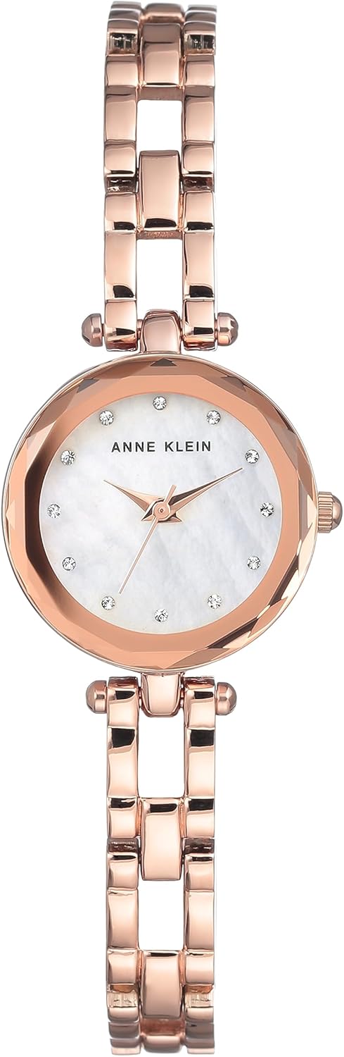 Anne Klein Women's Premium Crystal Accented Open Bracelet Watch