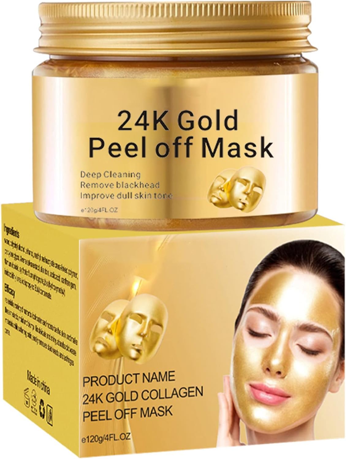 Peel Off Face Masks, Gold Face Peel Anti Wrinkle Anti Aging Facial Mask,Deep Skin Clean Purifying Acne,Reduces Fine Lines & Wrinkles,Skin Care Face Lifting Firming Mask