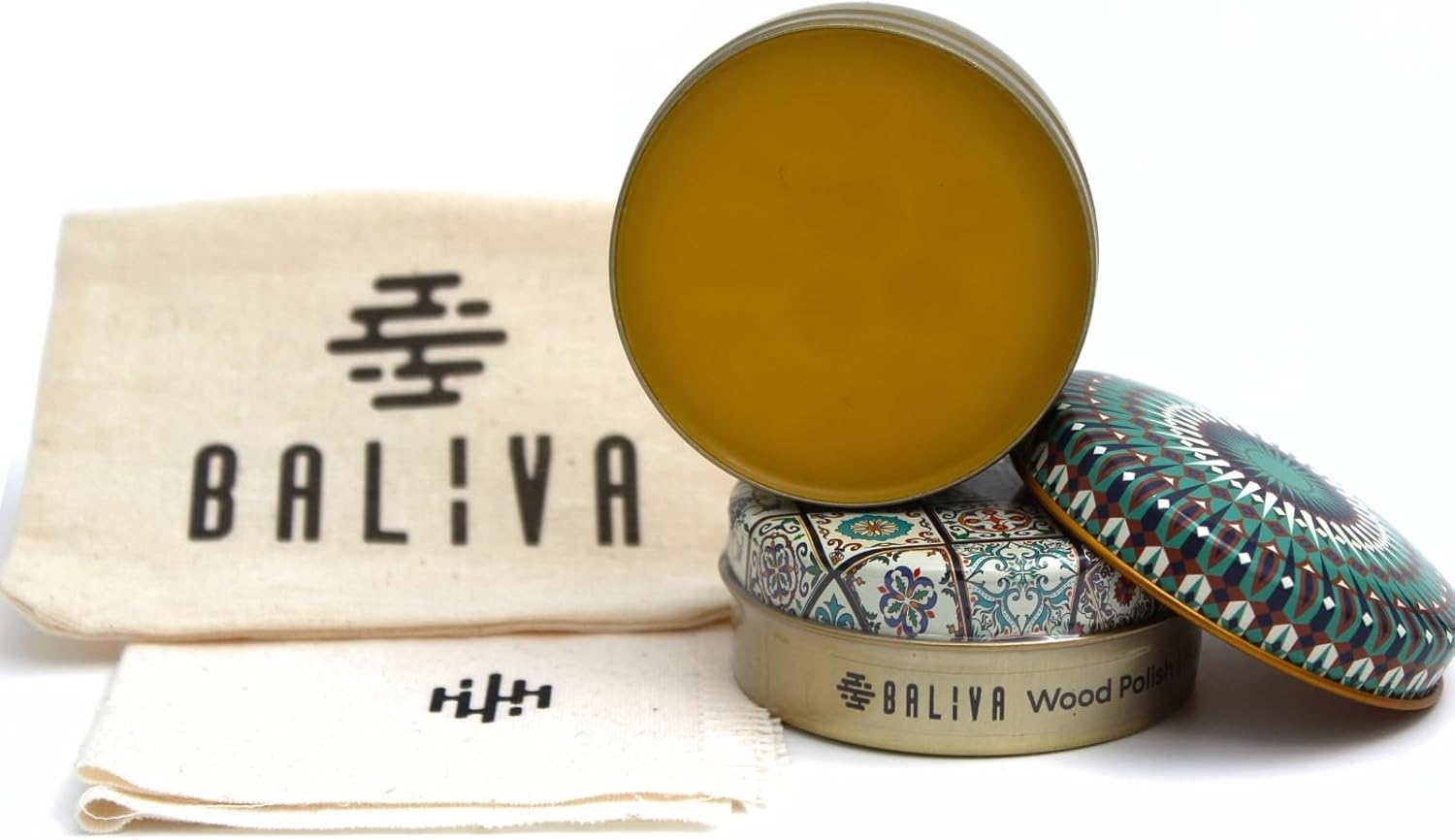 BALIVA® Wood Polish – Natural Beeswax & Olive Oil Furniture Care Wax – 2x100ml – Restores, Protects & Shines – For Wooden Furniture, Floors & Cutting Boards – Non-Toxic, Food-Safe