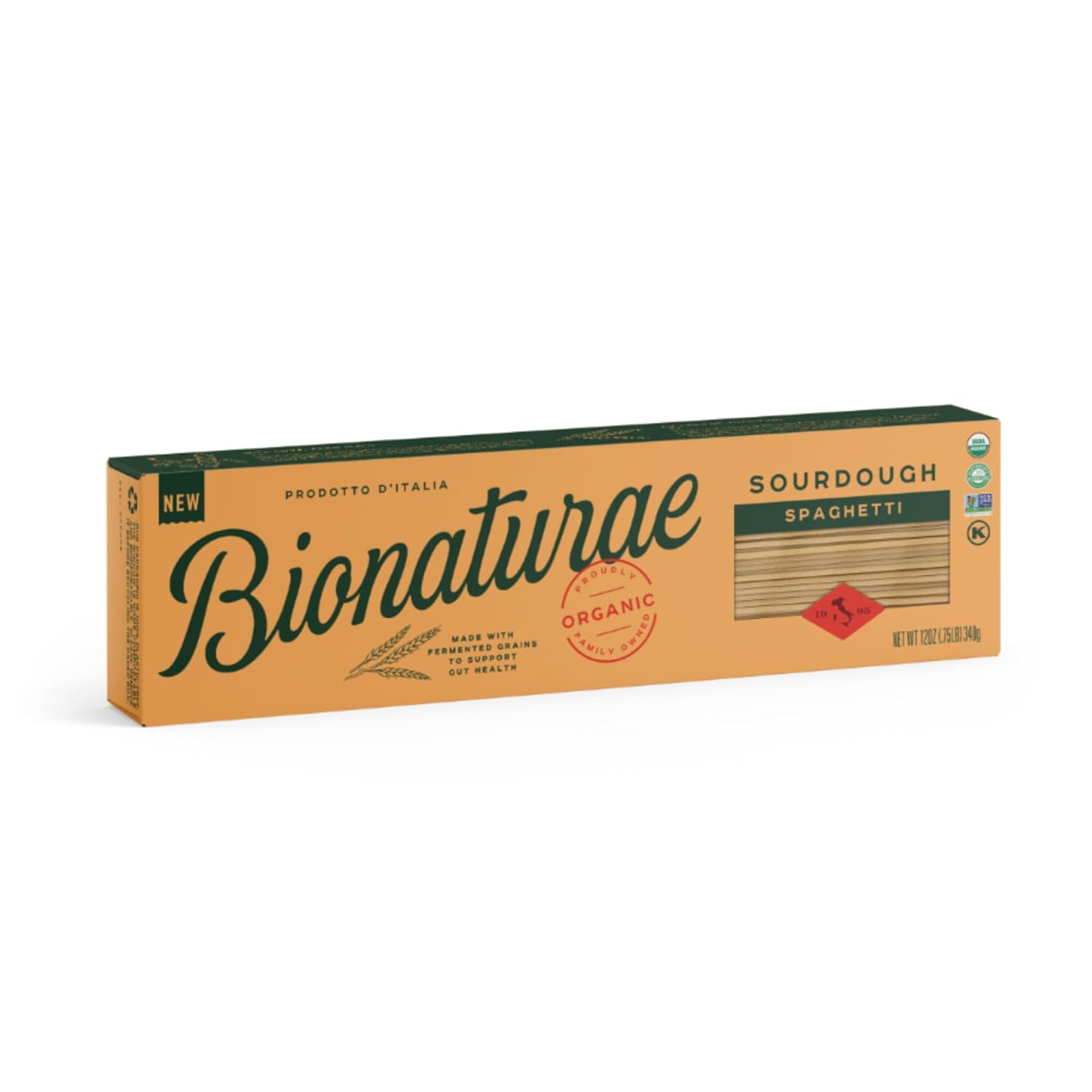 Bionaturae Sourdough Organic Spaghetti Pasta - Spaghetti Noodles Thin, Pasta Noodles, Thin Spaghetti, Pasta Spaghetti, Durum Wheat Pasta - 12 Ounce