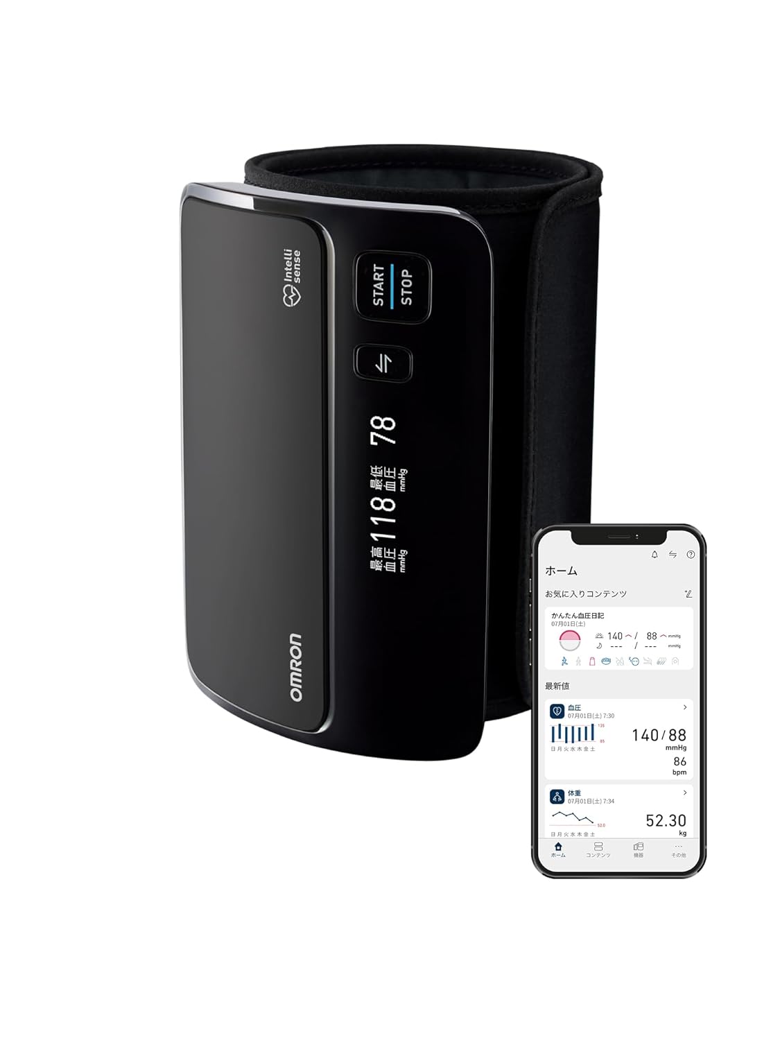 Omron upper arm sphygmomanometer HEM-7600T-BK(Black)