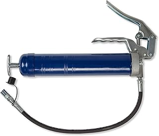Lincoln 1133 Pistol Grip Grease Gun with 18" Whip Flex Hose and Coupler, 2-Way Loading, 6,000 PSI, One-Hand Operation, Dual-Lip Follower, Standard Grease Cartridges, Jam-Proof Toggle, Cast Pump Head