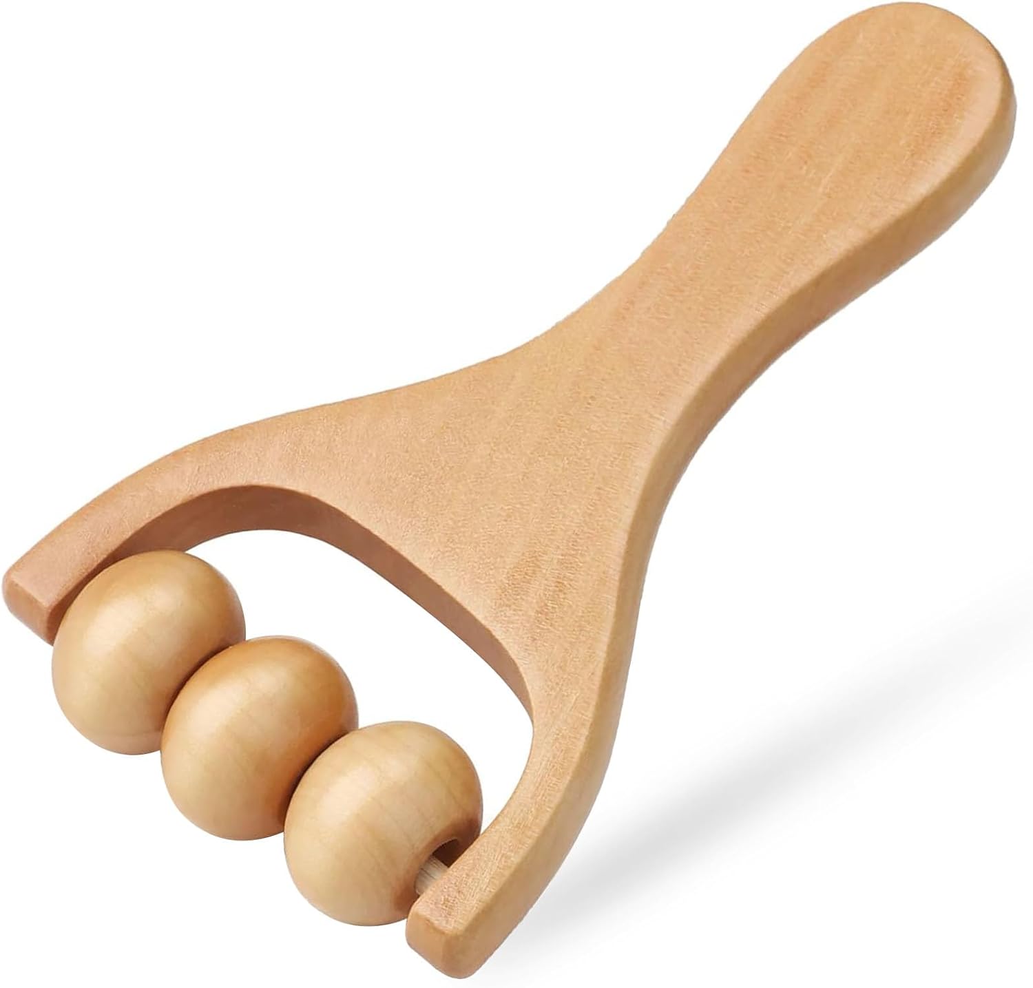 KIPTVO Wooden Hand Roller Massager, Handheld Roller Trigger Point Massager Stick for Fascia, Self Massage Waist Thigh, Leg, Hands Full Body Instantly Roller Tool, for Adults Men Women