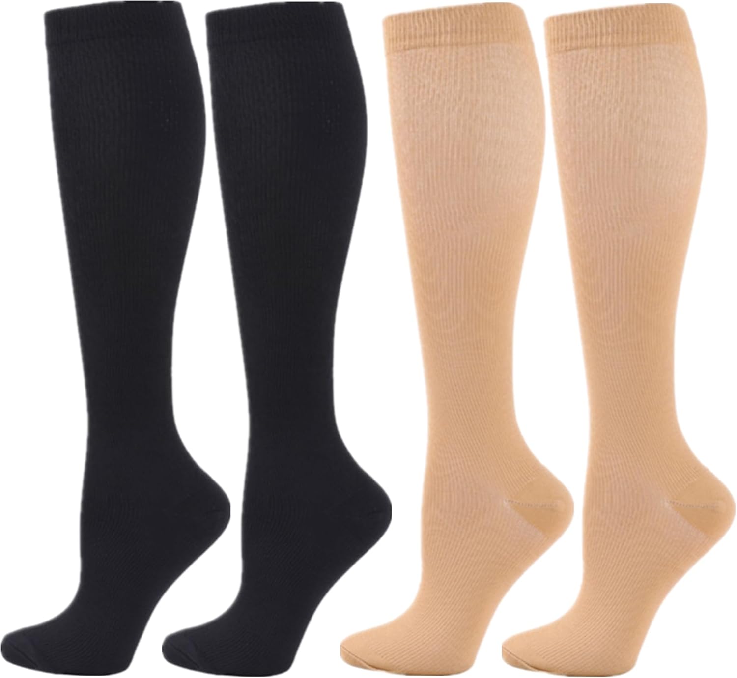 Zingso Compression Socks for Women Men, 2/3/4/6 Pairs 20-25mmHg Knee High Socks Compression Stockings for Sport, Athletic, Edema, Diabetic, Varicose Veins, Travel, Pregnancy, Nursing