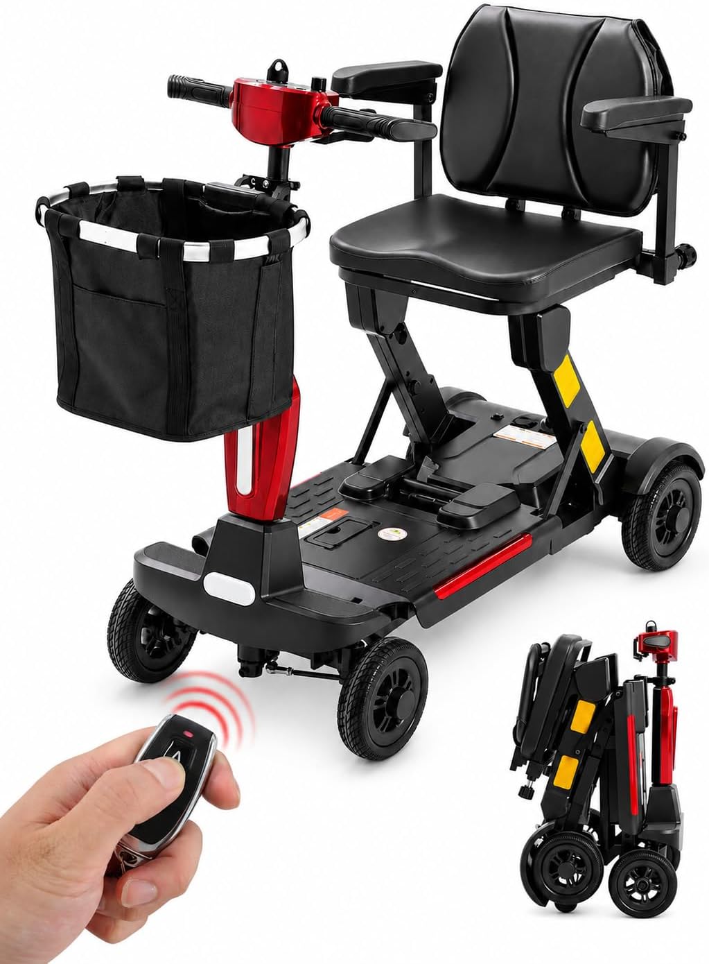 Mobility Scooter for Seniors & Adults, 4 Wheel Foldable Scooter