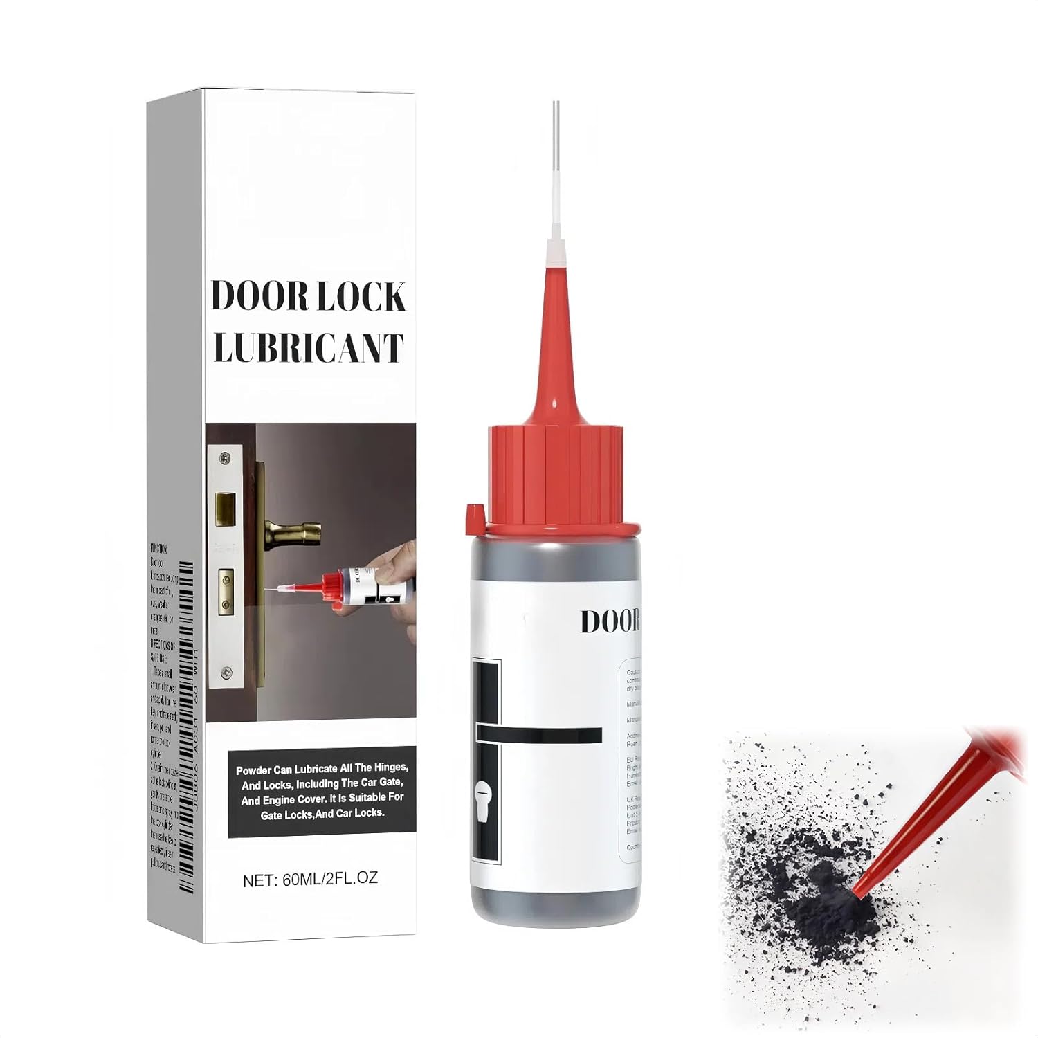 Kiuiom Dry Lube,Graphite Powder Spray,Graphite Lock Cylinder Lubricant Aerosol,Lock Cylinder Lubricant,Multipurpose Spray Suitable for Lubricating Door Locks,Window Hinges,60ml