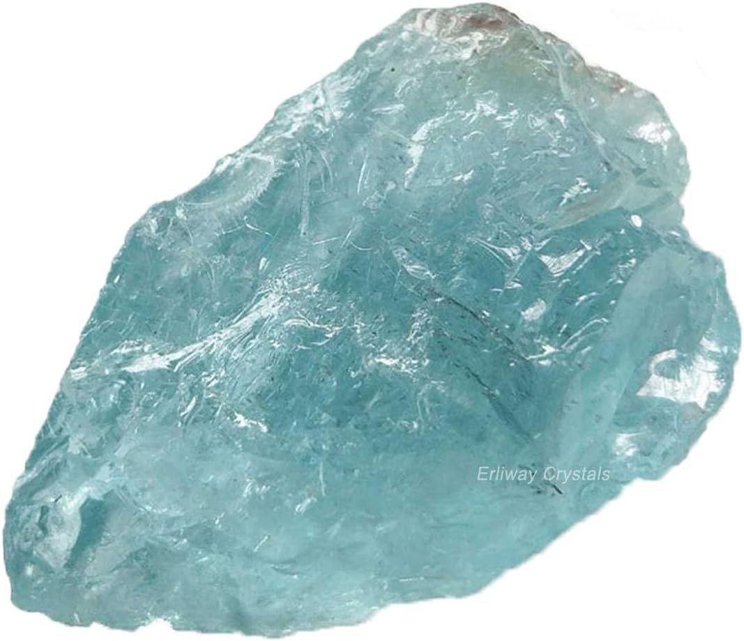 Aquamarine Raw Crystals, Large 1.25-2.0" Healing Crystals Natural Rough Stones Crystal for Tumbling, Cabbing, Fountain Rocks, Decoration, Polishing, Wire Wrapping, Wicca & Reiki