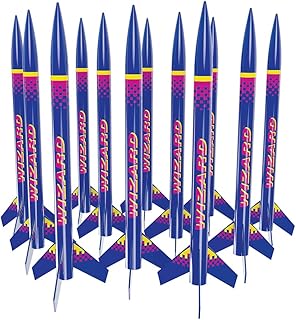 Estes - 1754 Wizard Flying Model Rocket Bulk Pack (Pack of 12) | Intermediate Rocket Kit | Step-by-Step Instructions | Science Education Kits | Great for Teachers, Youth Group Leaders and Birthdays,Blue