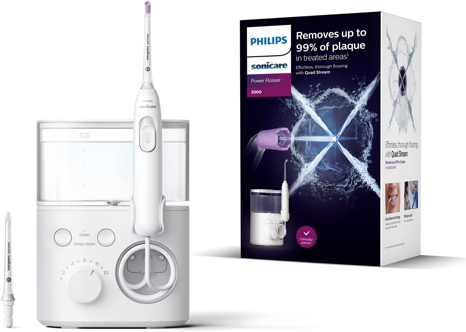 Philips Sonicare Power Flosser 3000 Dental Jet with Quad Stream Technology (Model HX3711/20)