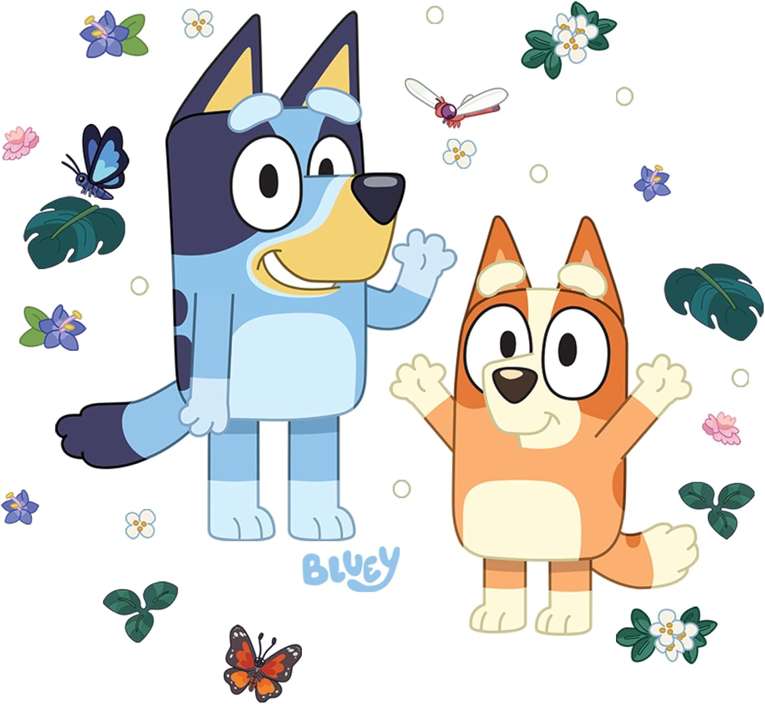RoomMates Bluey and Bingo Character Blue Peel and Stick Wall Decals, RMDM5560