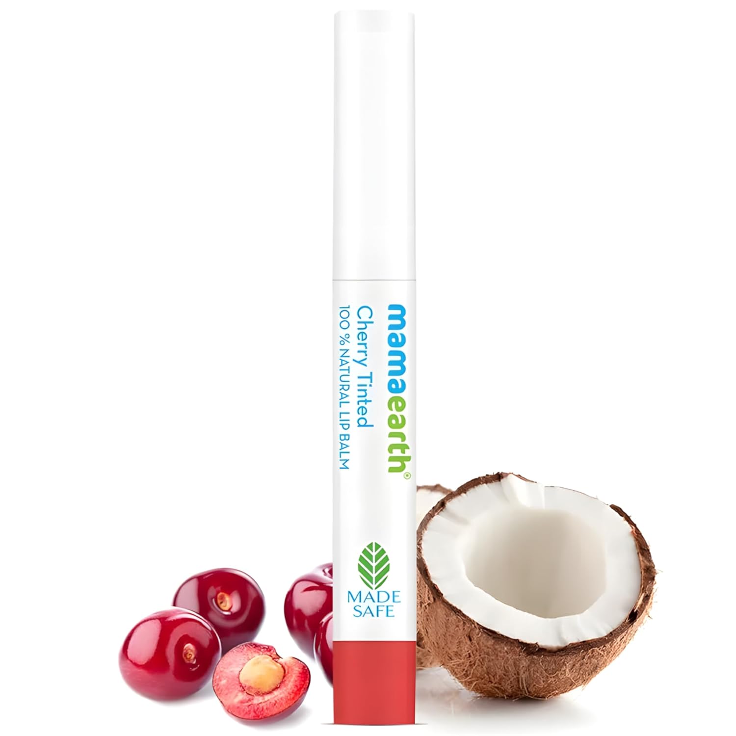 Mamaearth Nourishing Cherry Tinted Natural Lip Balm | 12 Hour Moisturization with Coconut Oil & Cherry | Relieves Dry, Cracked Lips & Makes Lips Soft & Supple | 0.07 Oz/2g
