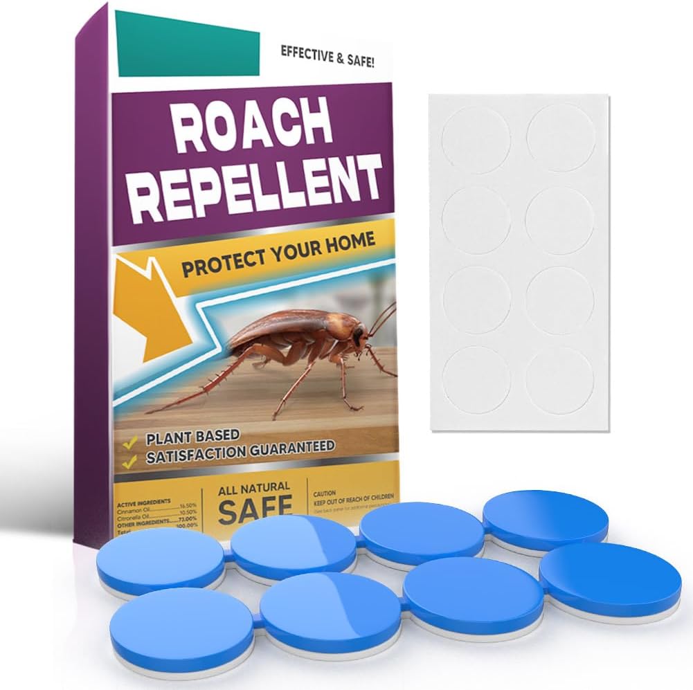 Roach Repellent Indoor Pet Safe, Cockroach Repellent Indoor, Natural Cockroach Repellent for Home, Get Rid of Roaches, Effectively Keep Roaches Away, Roach Control for Indoor - 8 Count