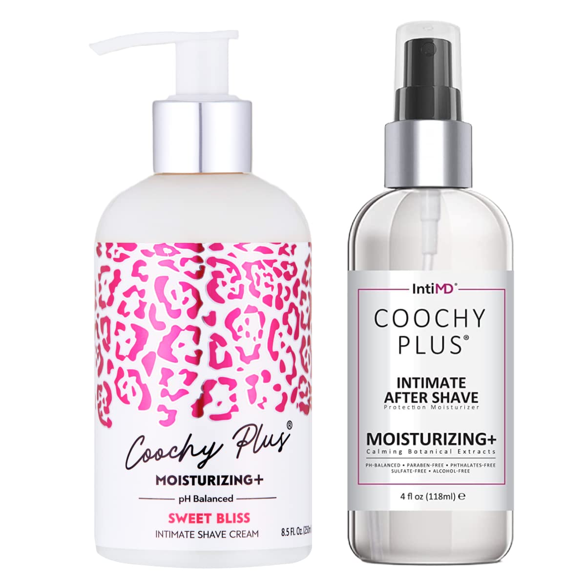 IntiMD Coochy Plus Intimate Shaving Complete Kit - Sweet Bliss & Organic After Shave Protection Soothing Moisturizer Mist - Antioxidant Formula Prevents Razor Burns, Itchiness & Ingrown Hair