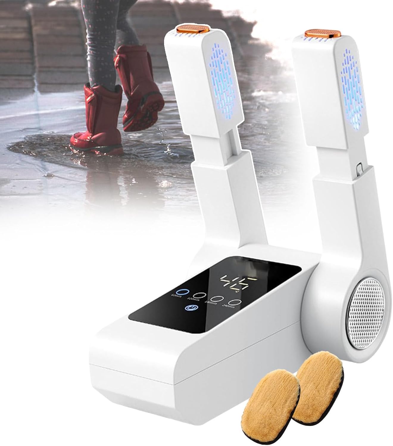 Electric Boot Warmer Machine,Adjustable Rack Shoe Dryer,Timer Shoe Dryer,Folding Design & Quick Drying,For Sweaty Shoes/Hats/Glove/Sock,With LED Display,Easy To Clean