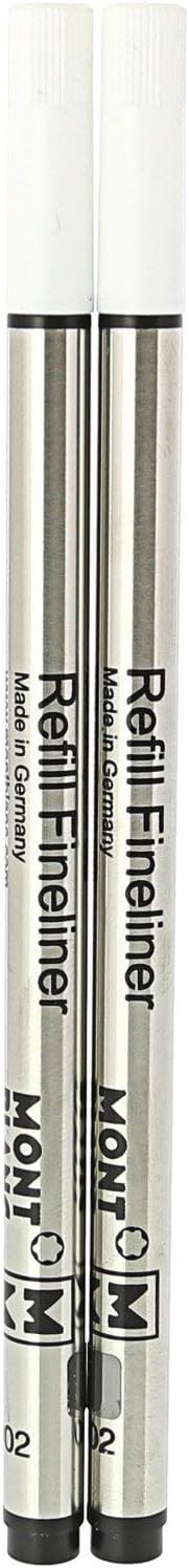 Montblanc Fineliner Refills (M) Mystery Black 110149 – Refill Cartridge with a Medium Tip for Montblanc Fineliner and Rollerball Pens – 2 x Black Refills