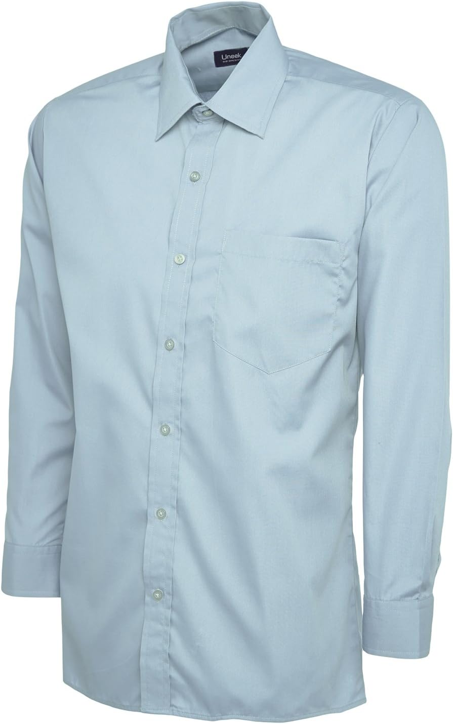 Uneek clothing Men's Mens Poplin Full Sleeve Shirt Button Down Shirt (Pack of 1)