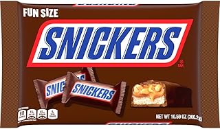 SNICKERS Original Chocolate Candy Bars, Fun Size, Halloween Candy, 10.59 oz Bag