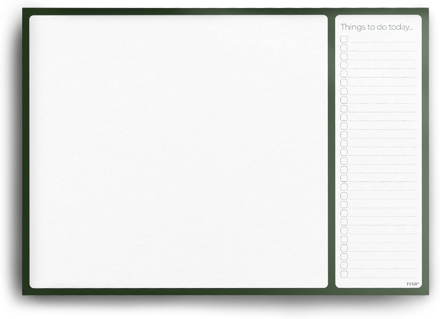 A3 Desk Pad with to Do List - 50 Sheets - 100gsm Premium Paper, glued and Mounted on Strong Cardboard Back (Forest Green)