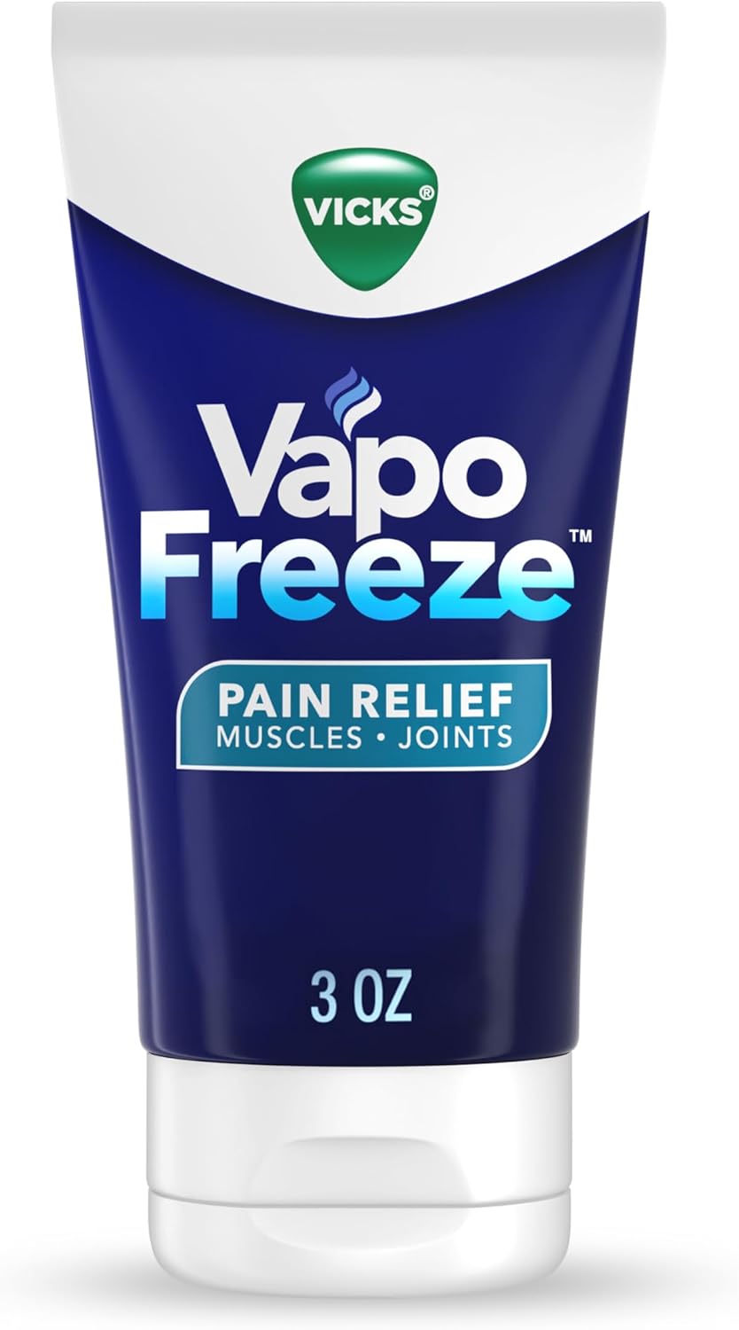 Vicks VapoFreeze Menthol Pain Relieving Cream 3oz, for Muscles & Joint Pain Associated with Arthritis, Simple Backaches, Strains, Sprains, Bruises, Vicks Vapors, Penetrating Formula
