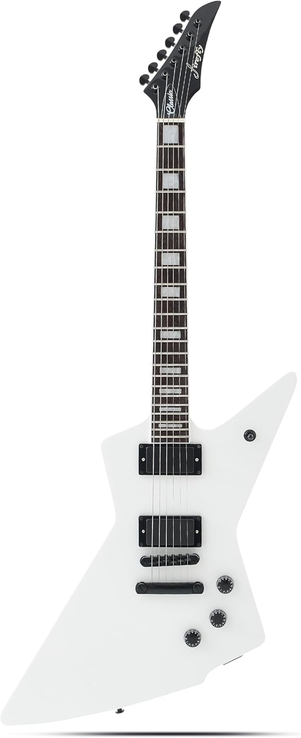 Firefly FFLX Solid Body Electric Guitar,Mahogany Guitar body,Stainless steel and ball end frets,rosewood fretboard(White Color)