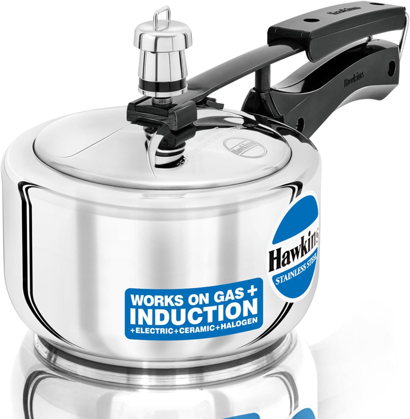 Hawkins 1.5 Litre Pressure Cooker, Stainless Steel Inner Lid Cooker, Induction Cooker, Small Cooker, Silver (HSS15)