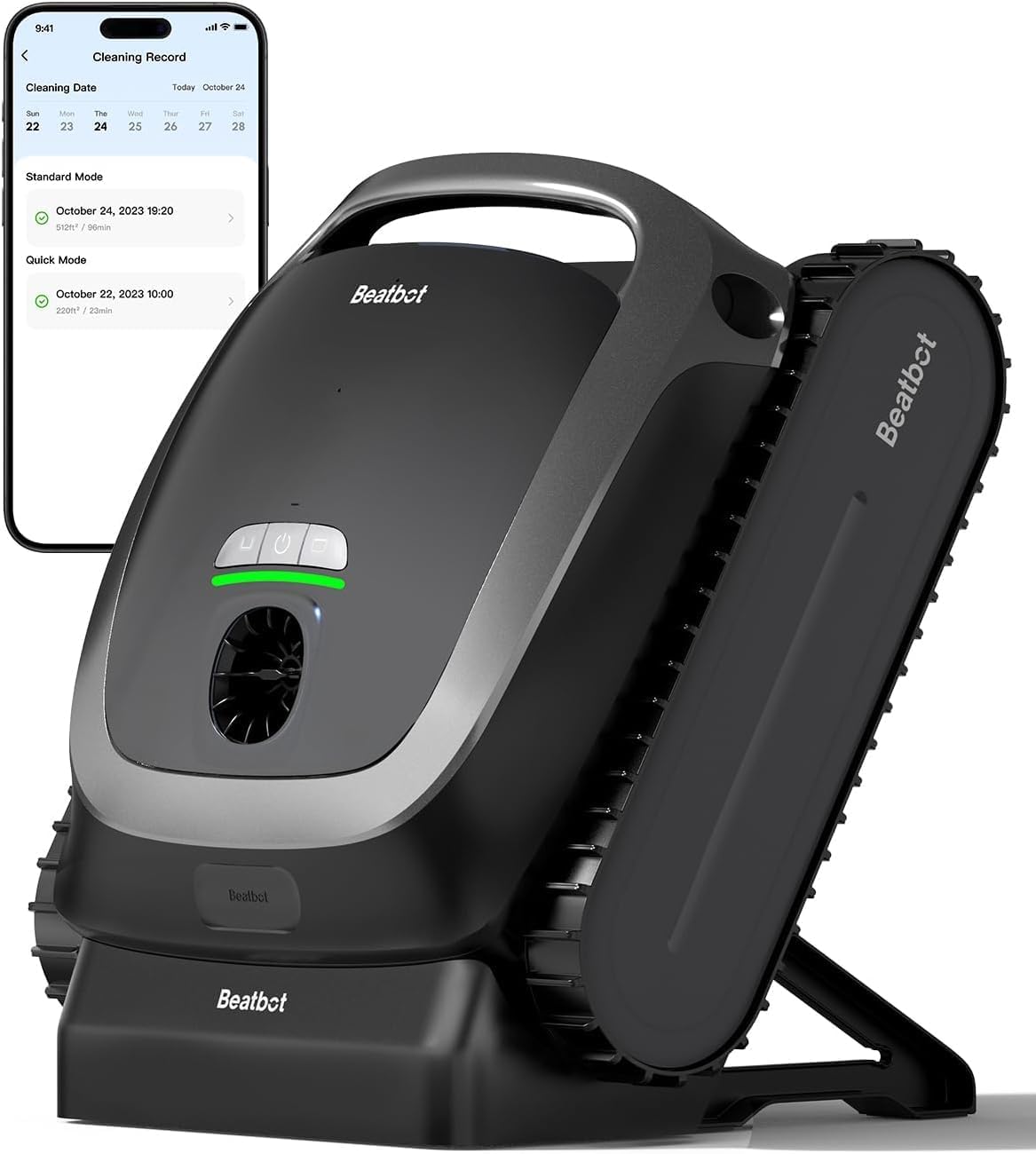 Beatbot AquaSense Cordless Robotic Pool Vacuum Cleaner - Intelligent Path Opimization, Cleans Floor, Walls, and Waterline - Suitable for Above & In-Ground Pools up to 2,260 sq.ft. - Silver