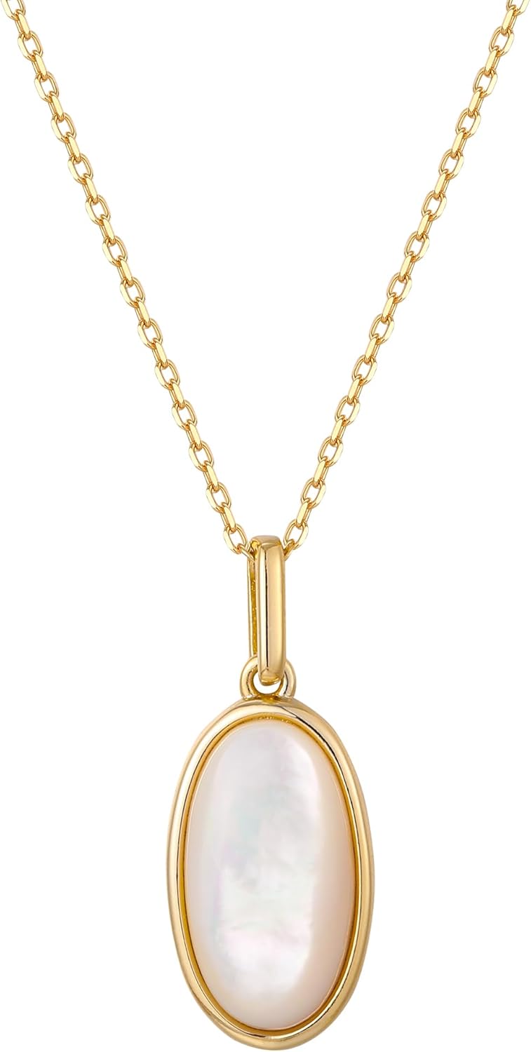 S.Leaf Shell Necklace for Women Sterling Silver Shell Pendant Minimalism Round I Heart I Square I Oval Mother of Pearl Necklace for Women