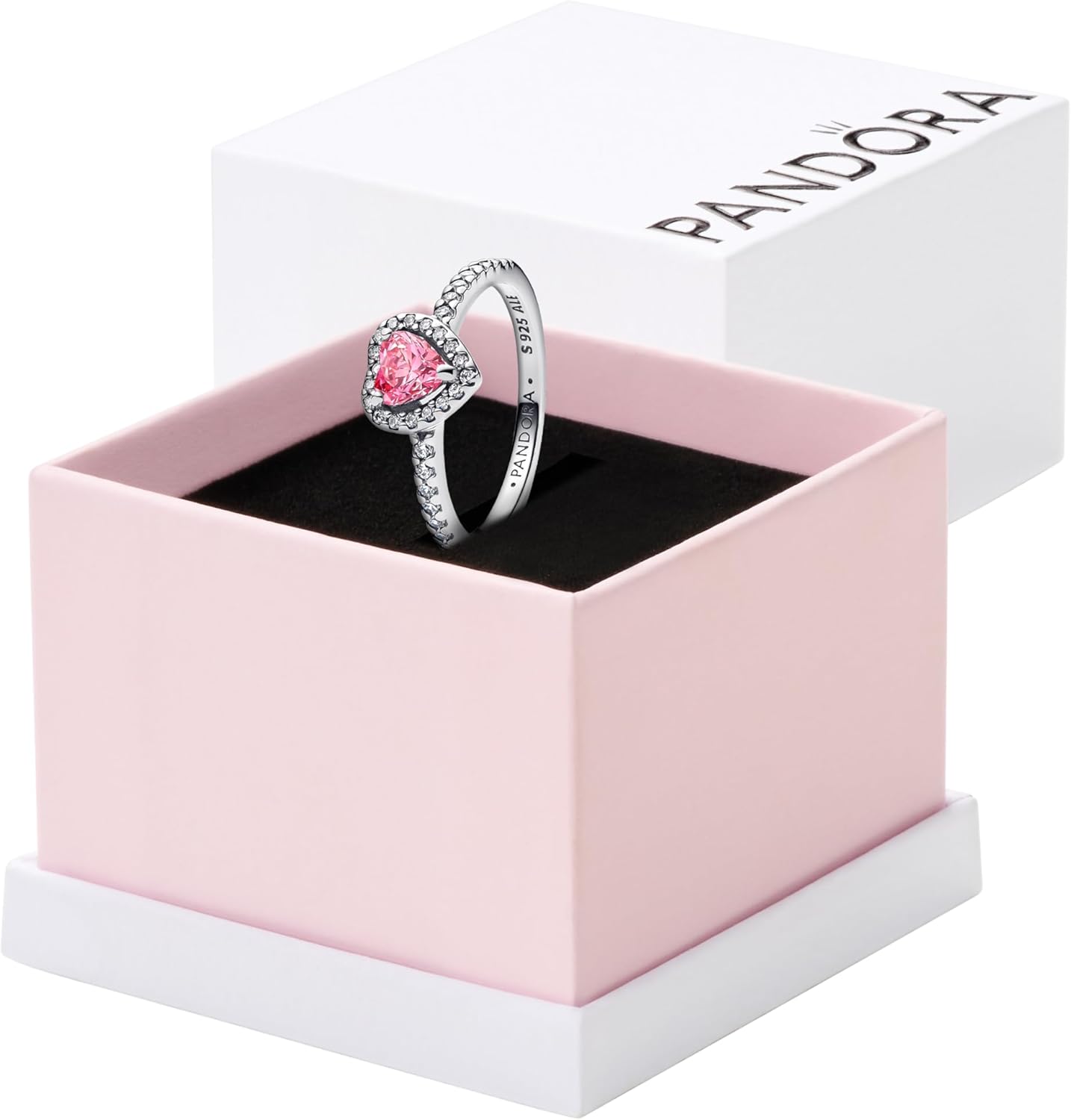PANDORA-Elevated Heart Ring-With Gift Box