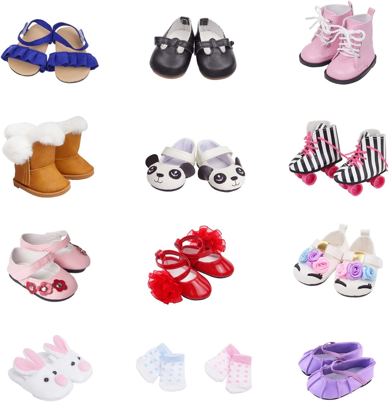 Etistta 6 Pairs of Doll Shoes 2 Pairs of Socks Fits for 18 inch Doll Shoes American Dolls Accessories