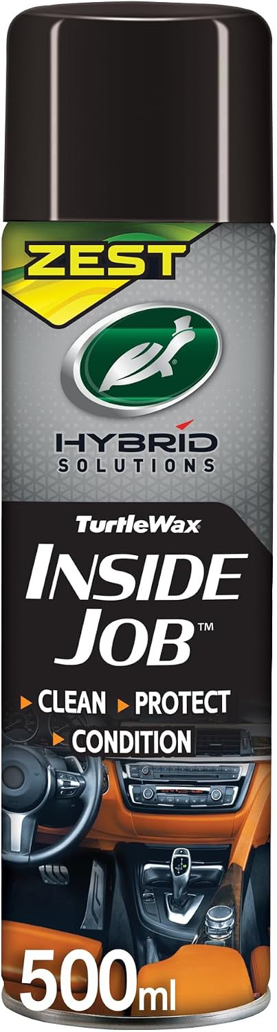 Turtle Wax Hybrid Solutions Inside Job Ceramic + Graphene Interior Cleaner 500ml ZEST Scent – All-in-One Dashboard, Leather, Plastic & Upholstery Surface Cleaner with UV Protection