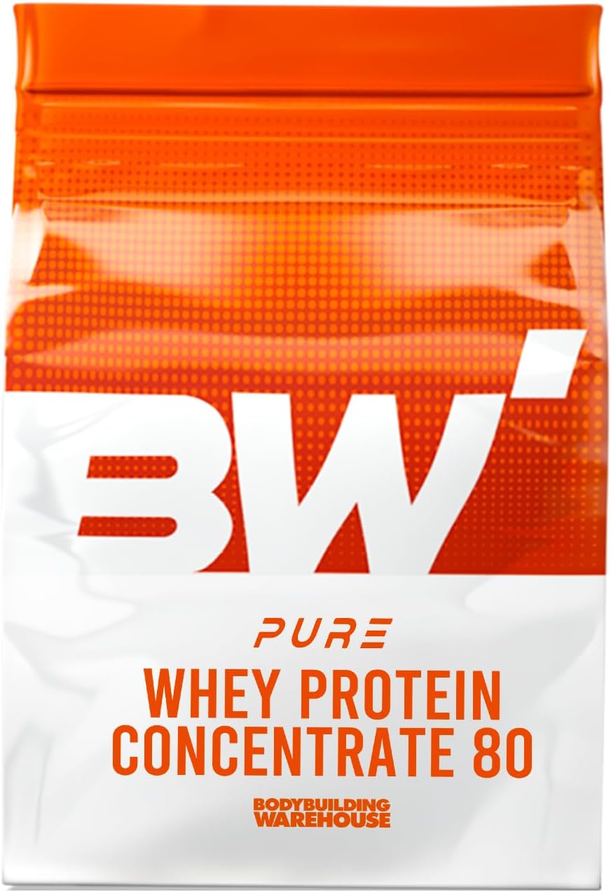 Pure Whey Protein Concentrate 80 - Premium Grass Fed, Low Carb, Low Fat Supplement - 20g Protein Per Scoop - Bodybuilding Warehouse (Cookies & Cream, 1kg)