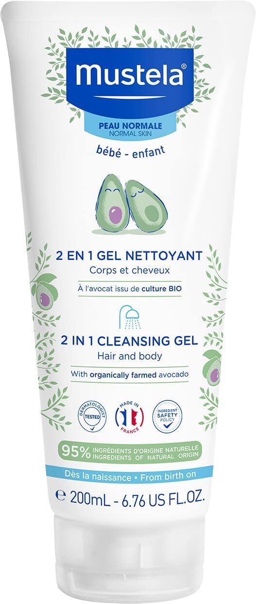 Mustela 2-in-1 Cleansing Gel for Normal Skin, 200 ml (Pack of 1)