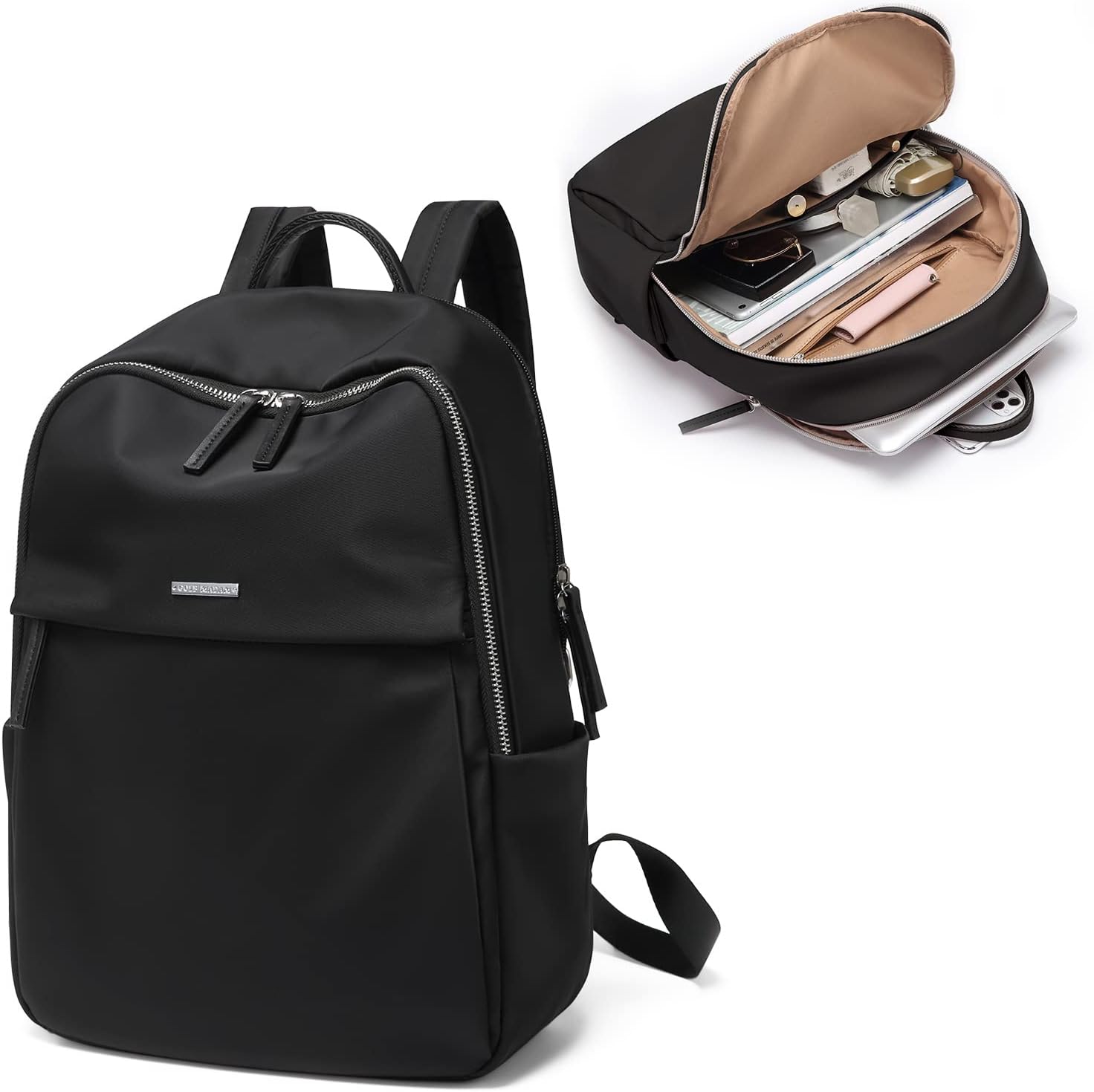 Womens Laptop Backpack with Separate Laptop Compartment Water Resistant Computer Backpacks Fits 14 Inch Notebook Travel Work College Bags (14-Inch, Black)