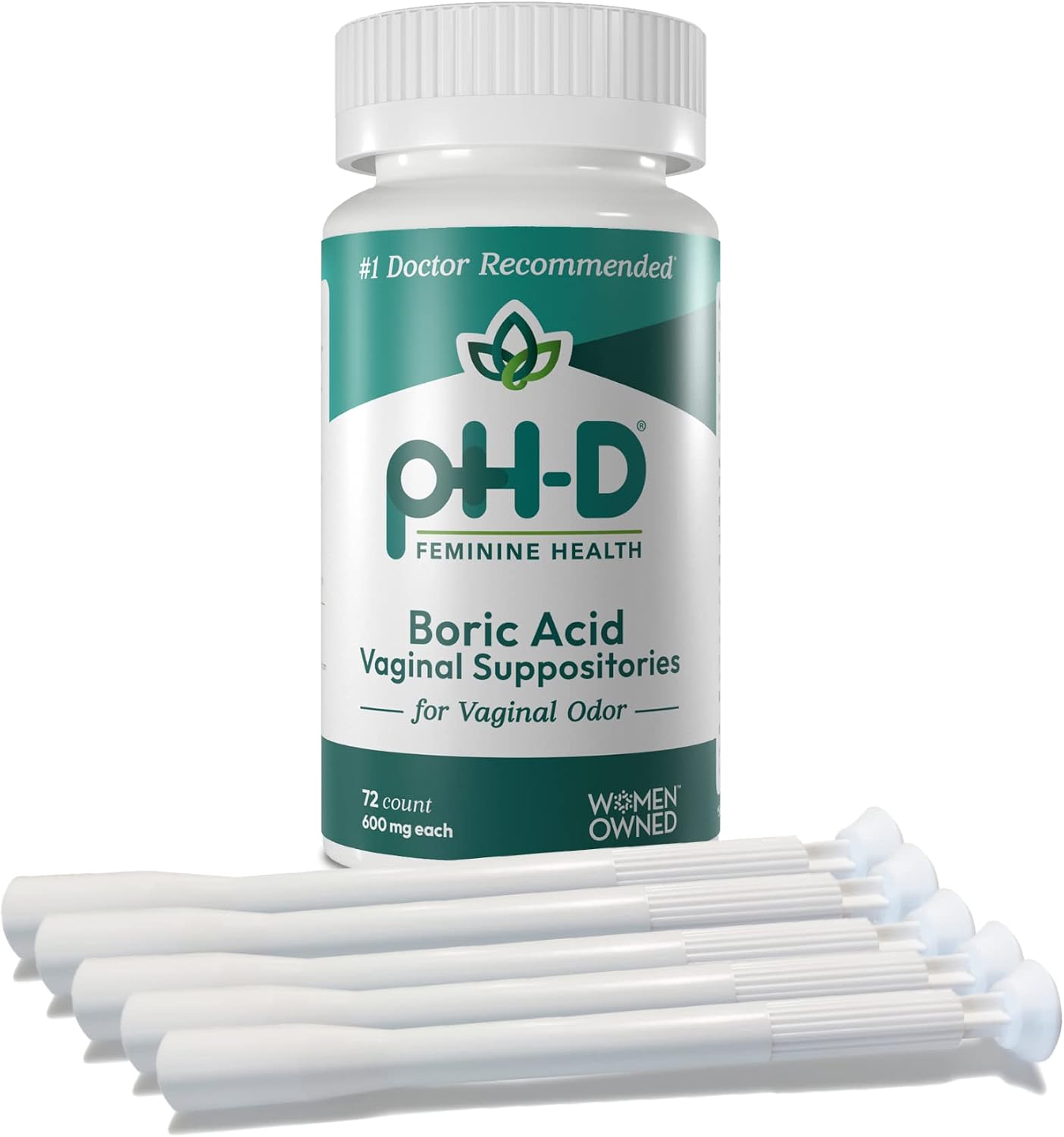 pH-D Feminine Health Boric Acid Suppositories for Women, 72 Count Bundle
