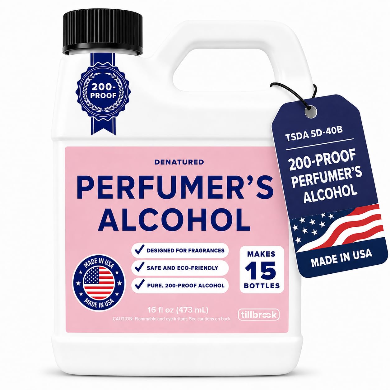 Perfumer's Alcohol, 200-Proof, No Methanol, SD-40B Fragrance Base, 16 oz