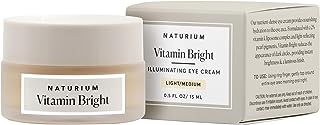 Naturium Vitamin Bright Illuminating Eye Cream, Under Eye Repair Cream for Dark Circles, with Vitamin K, Phyto-Complex, & Mineral Pigments, Light/Medium, 0.5 oz