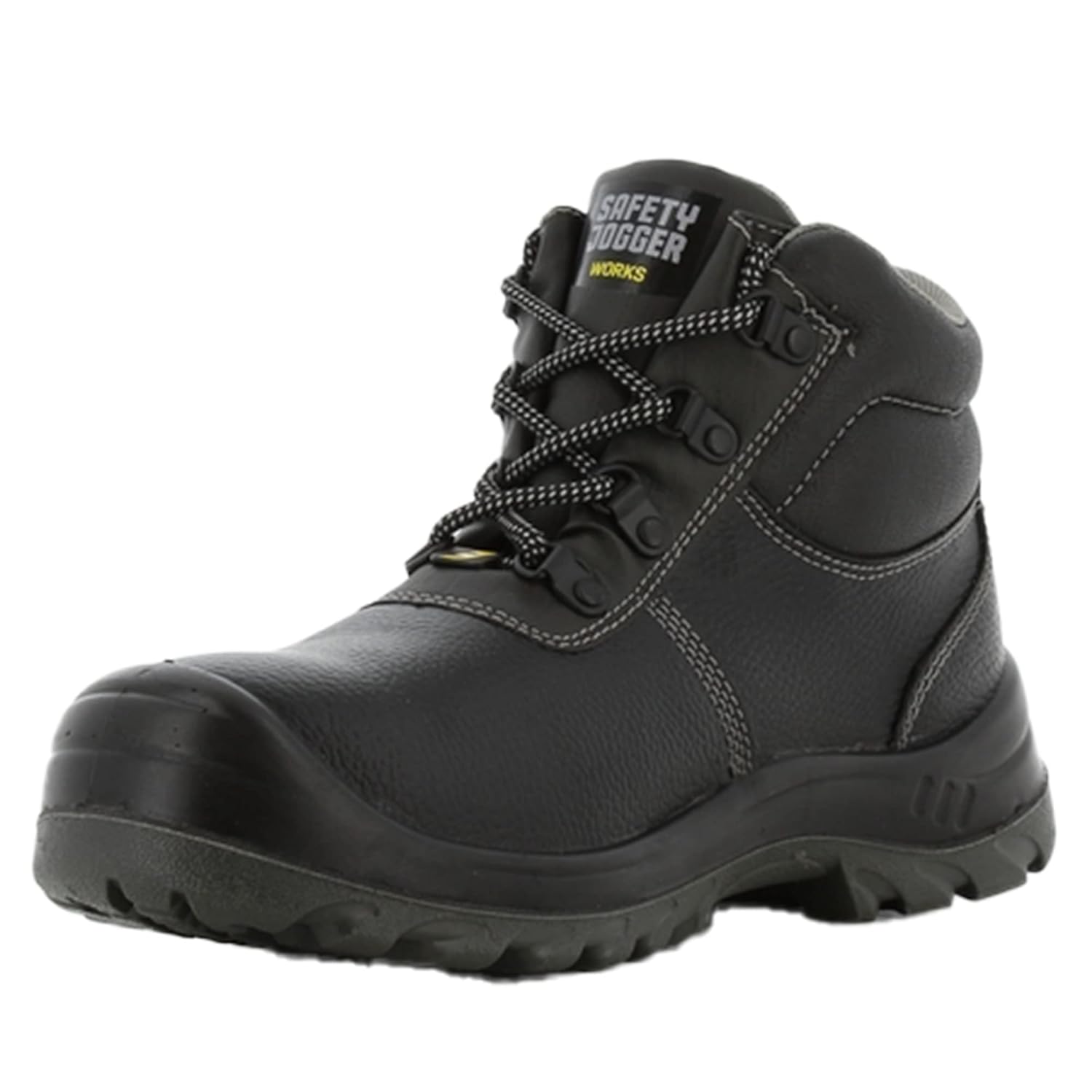 SAFETY JOGGER Safety Boot - BESTBOY - Steel Toe Cap S3/S1P Work Shoe for Men or Women, Anti Slip Puncture Resistant Steel Sole, Shock Absorbing, Water and Oil Repellant Safety Shoe, UK 9 EU 43, Black Leather
